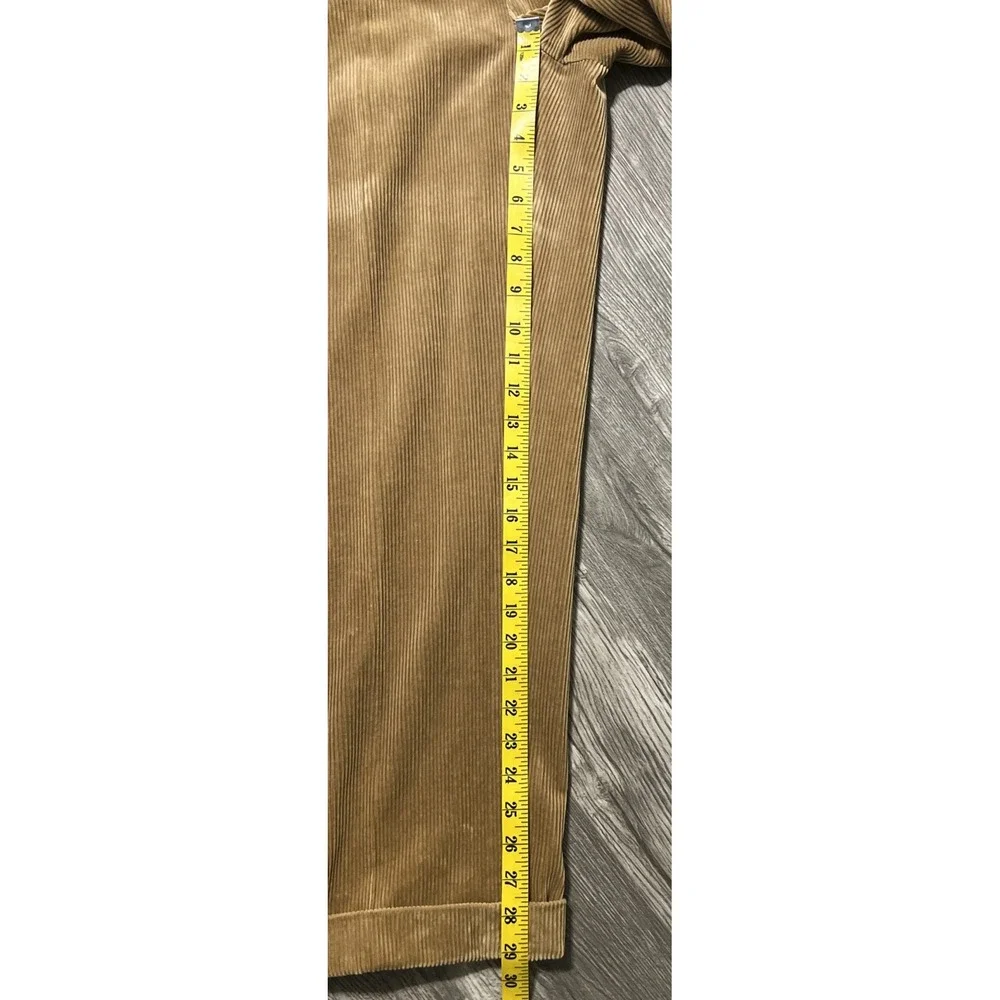 Polo Ralph Lauren Double Pleated And Cuffed Gold Brown Corduroy Pants Size 32x30